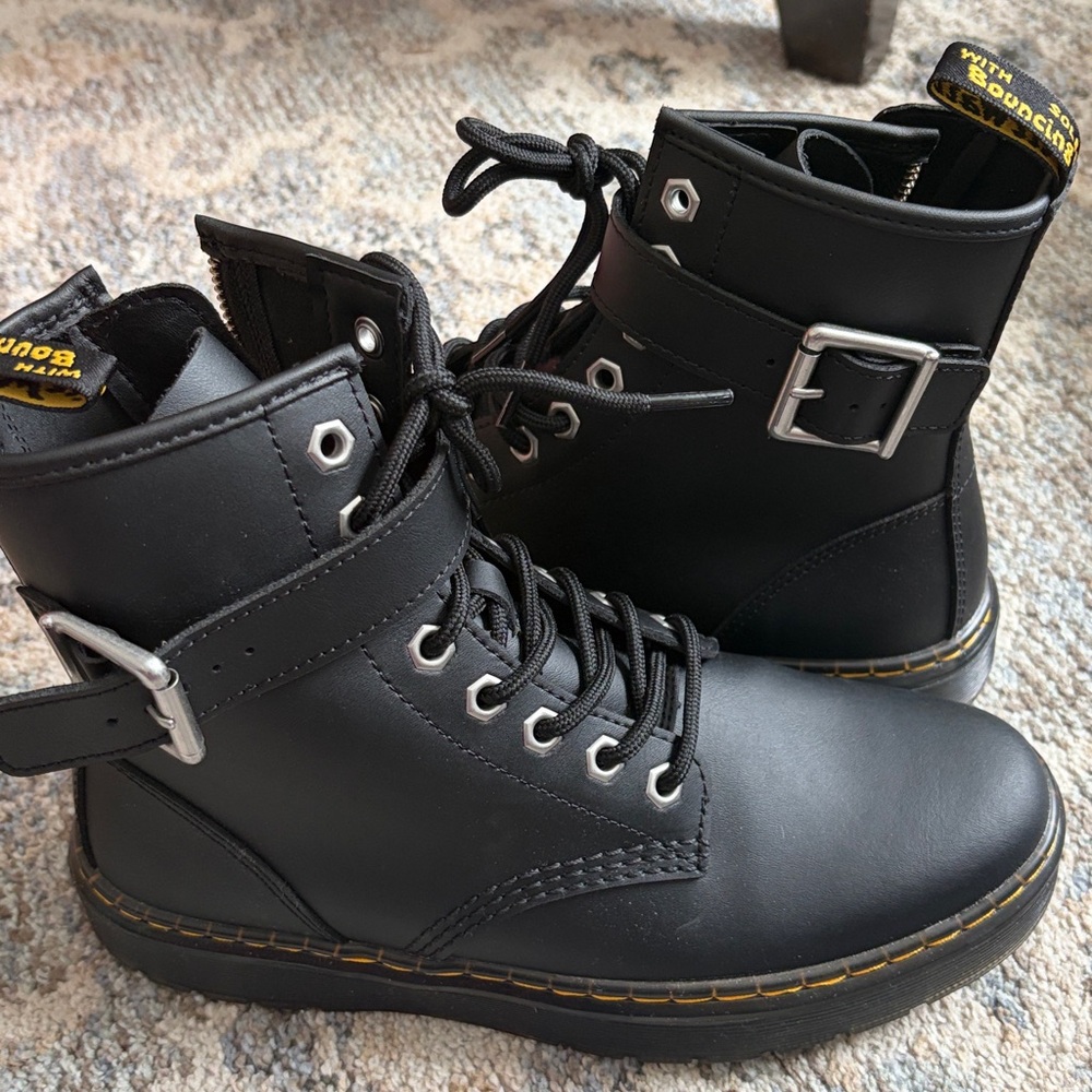 Dr. Martens Zavala Alt Boots with Buckle & Side Zipper